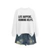 Womens Oversized Casual Long Sleeve Hoodie Sweatshirt With Print Design Comfort Fit