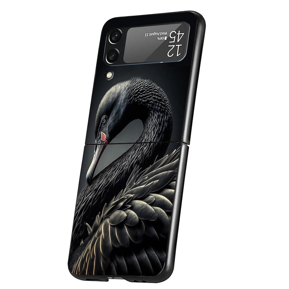 Черный лебедь Благородный Чехол для телефона Samsung Galaxy Z Flip 7 6 5 4 3 5G Flip7 Flip6 Flip5 Flip4 Flip3 Черный Fundas Shell Galaxy
