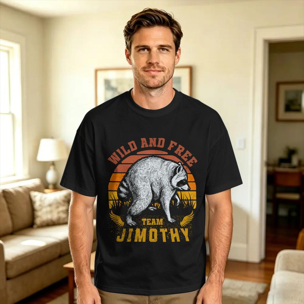 Unisex Unisex Tshirt I Love Jimothy Cute Trendy Racoon T Shirts Harajuku Summer Tees Vintage Cotton Clothing Gift Idea