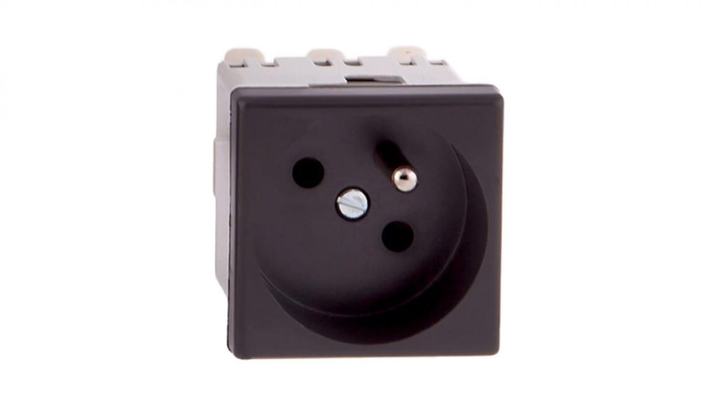 Simon Connect Socket K45 Single Z/U 16A Ip20, Quick Connectors, Black K22/14