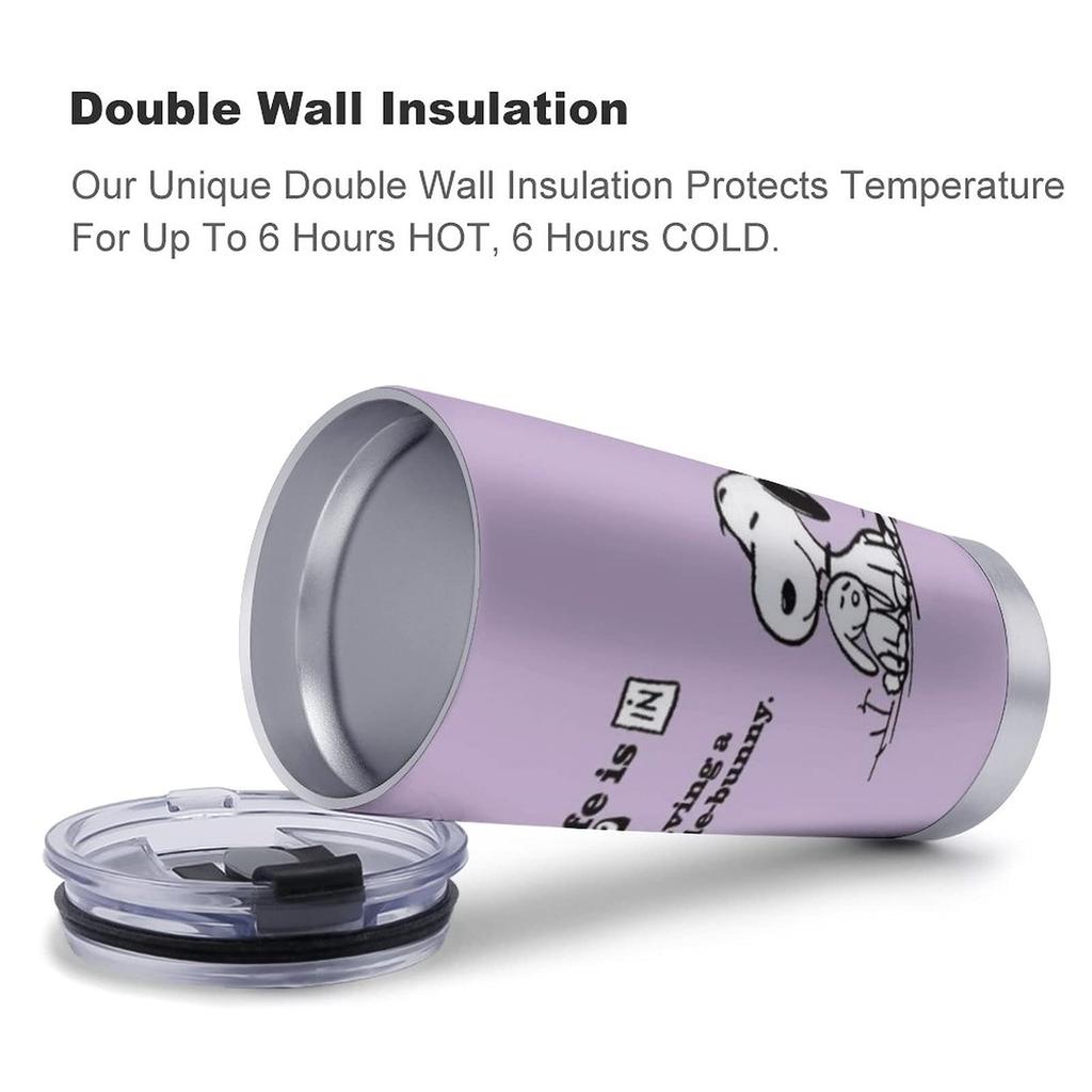 Snoopy Rabbit Tumbler Mug Coffee Cup Convenience Store Cup Cold Insulation Heat Insulation EVISUK Water Bottle Direct Drinking Stainless Steel with
