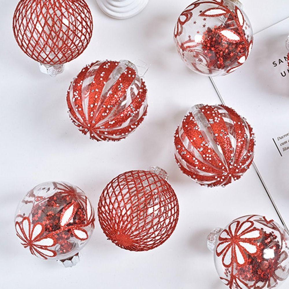 9pcs 8cm Painted Christmas Balls Pendant Christmas Tree Pendants  Home New Year Festival Gift