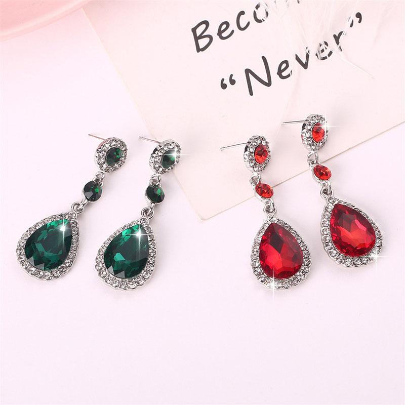 Роскошные серьги-подвески с кристаллами для подружки невесты на свадьбу, серьги-подвески с цирконием и каплями воды, геометрические круглые модные ювелирные изделия в подарок