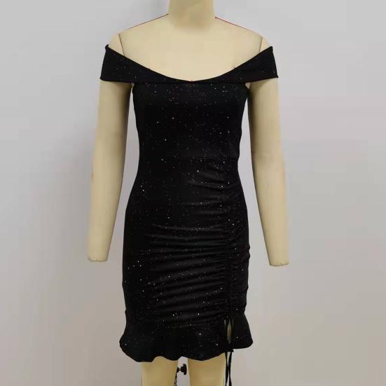 Леди Нижние Юбки Плюс Размер Торжественное Платье С Открытыми Плечами Оборками Подол Женщины Сплошной Цвет Талии Облегающее Платье для Свадьбы