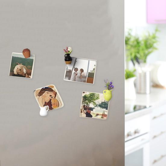 3 шт. 3D ваза для цветов магнит на холодильник домашний офис кухонный шкафчик холодильник мини керамическая ваза магнитное украшение орнамент