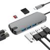 FX-1916 Type-C HUB 8 in 1 USB-C Adapter with 4K@30Hz HDMI/100W PD USB C Port/USB 3.0/RJ45 Ethernet/SD/TF Card Reader Docking Station