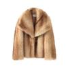 Womens Faux Fur Coat Winter Striped Oversized Collar Thick Streetwear