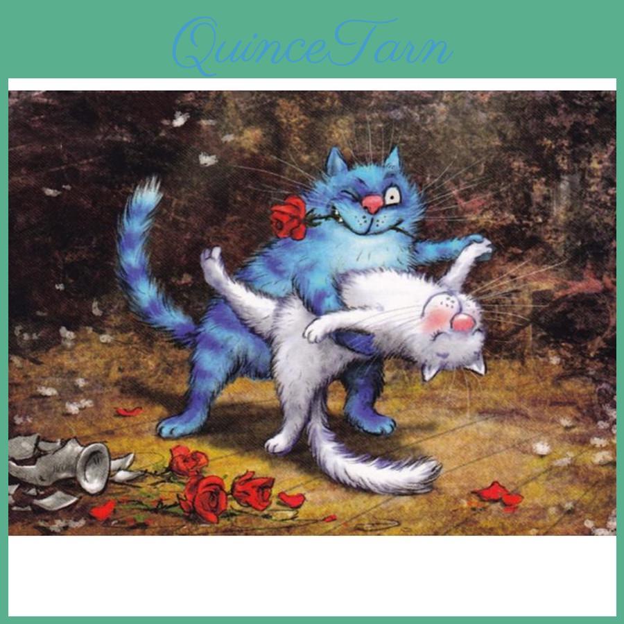 Diamond 5d Diy Painting Full Cartoon Cat Dancing Diamond Embroidery Cross Stitch Home Decor Handmade