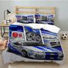 Skyline Blue Racing Spirit Speed Style 3PCS Bedding set,for 1pc Duvet Cover And 2pcs Pillowcases Perfect for Fan gift,Ideal for Bedroom, Dormitory