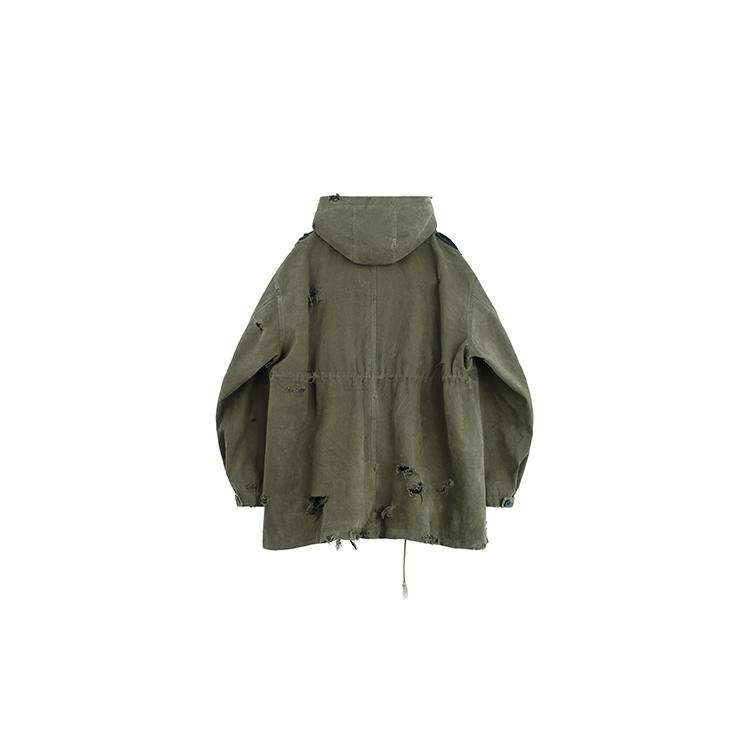 WE11DONE Parka Coats Unisex Khaki Hooded Moderate WD-JP3-23-153-U-KK