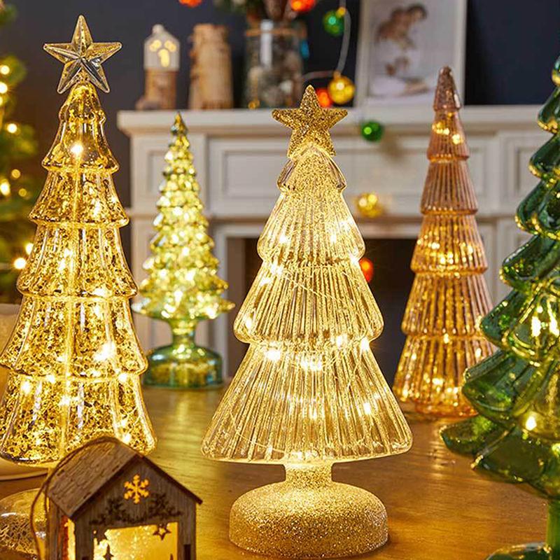 Glowing Christmas Tree Light Christmas Ornament Luminous Desktop Decoration Led Night Light Party Xmas Decor Festival Gift