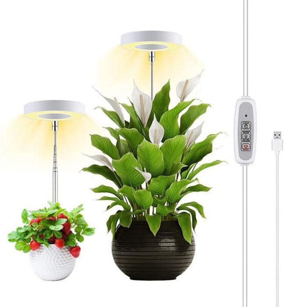 Adjustable Height LED Plant Grow Light 1/2/3/4 Head Ceiling Grow Ring Lamp  Succulent