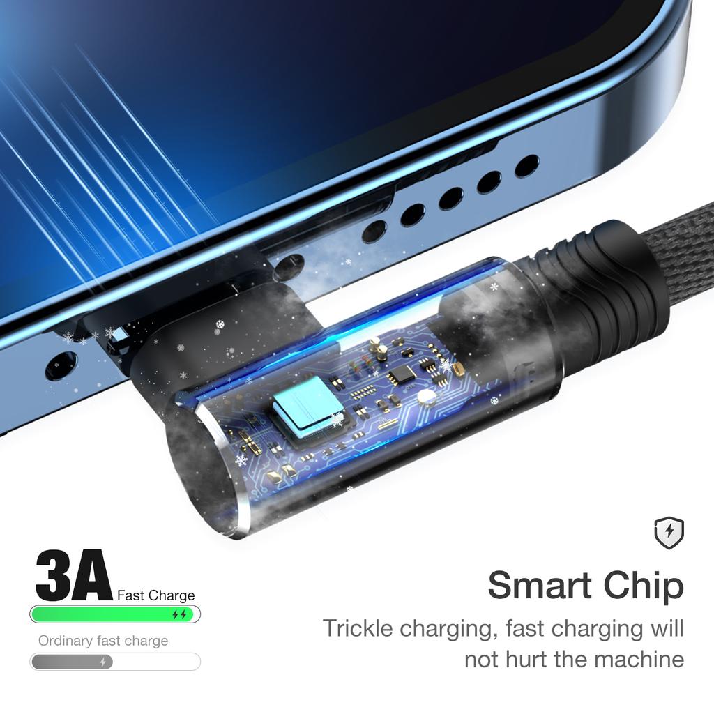 90-градусный USB-кабель для iPhone 14 13 12 11 Pro Max Xs X XR 6 6s 7 8 Plus iPad Mini 3A кабель для быстрой зарядки и передачи данных для зарядного устройства iPhone