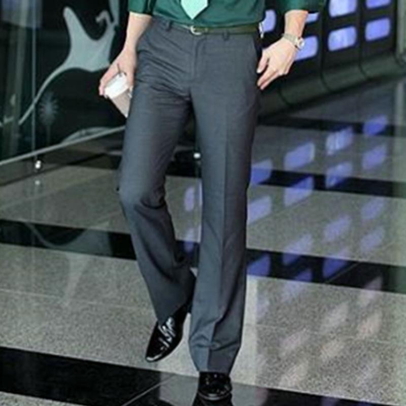 Оригинальный дизайн Корейские повседневные расклешенные брюки, не мнутся, стиль костюма с широкими штанинами для молодых мужчин