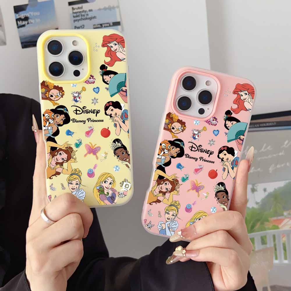 Модный чехол для телефона Disney Princess для iPhone 17 AIR 16 15 14 13 12 11 Pro Max Plus Матовый чехол с покрытием, имитирующим кожу