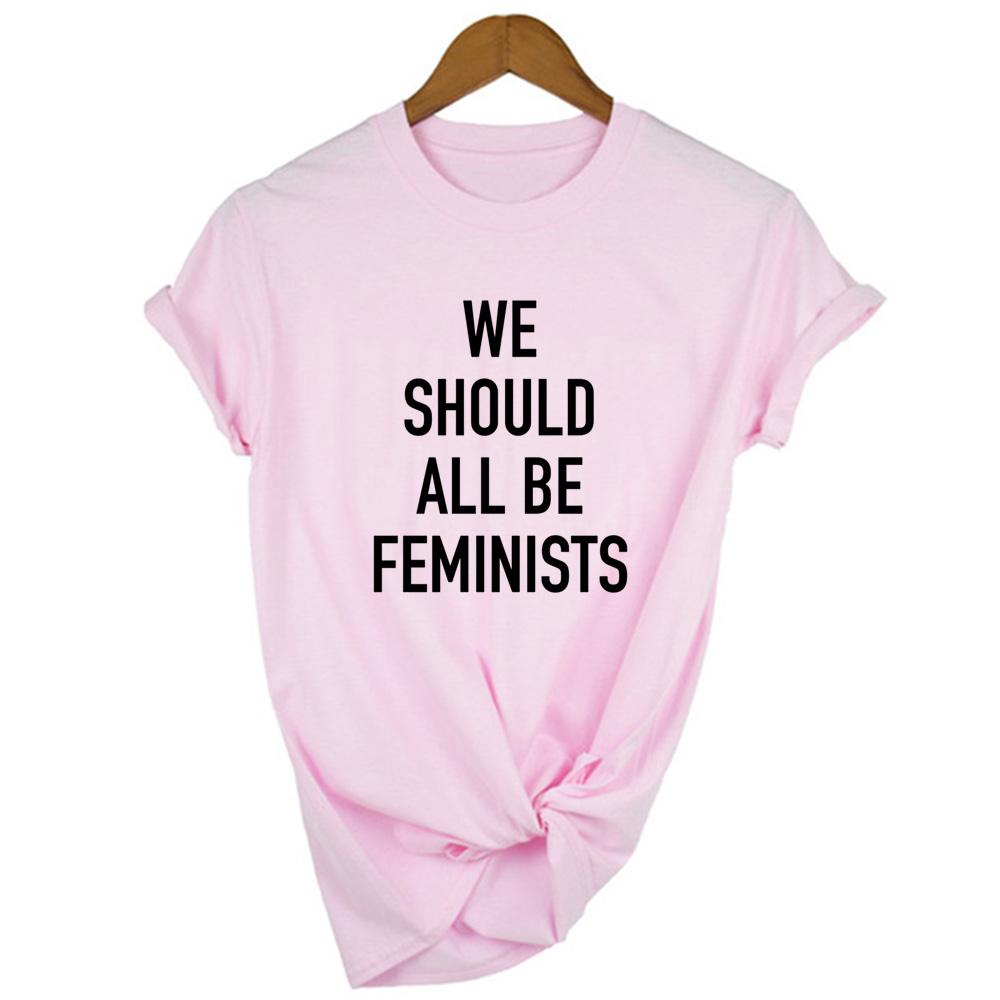 We Should All Be Feminists Letter Women Summer Harajuku Vintage Summer T Shirt 90S Streetwear Round