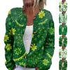 Women's Fashion Printed Long-Sleeved Knit Cardigan Button-Down Jacket