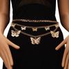 Blingbling Waist Belt Stylish Carved Butterfly Waist Chain Belt Elaborate Chain Belly Chain for Belly Dance Waist Chain