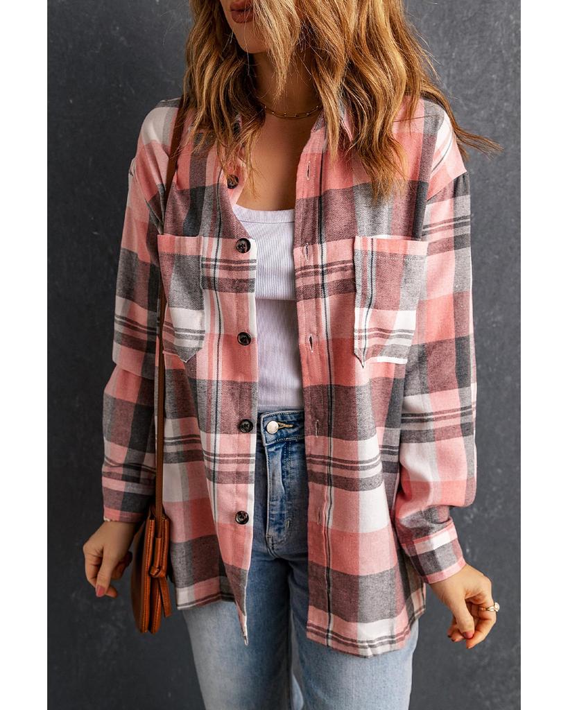 Azura Exchange Рубашка в клетку на пуговицах