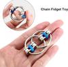 Metal Flip Chain Fidget Cube Focus EDC Unlimited Rotating Stress Relief Keychain Toy Sensory Anxiety Relief for Adults with ADHD