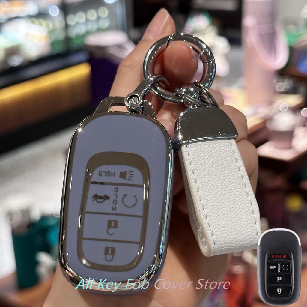 Чехол для брелока Автомобильный брелок-шнурок для Honda 2022 2023 2024 Civic Accord HR-V Pilot CR-V Чехол-защита-держатель для ключа автомобиля