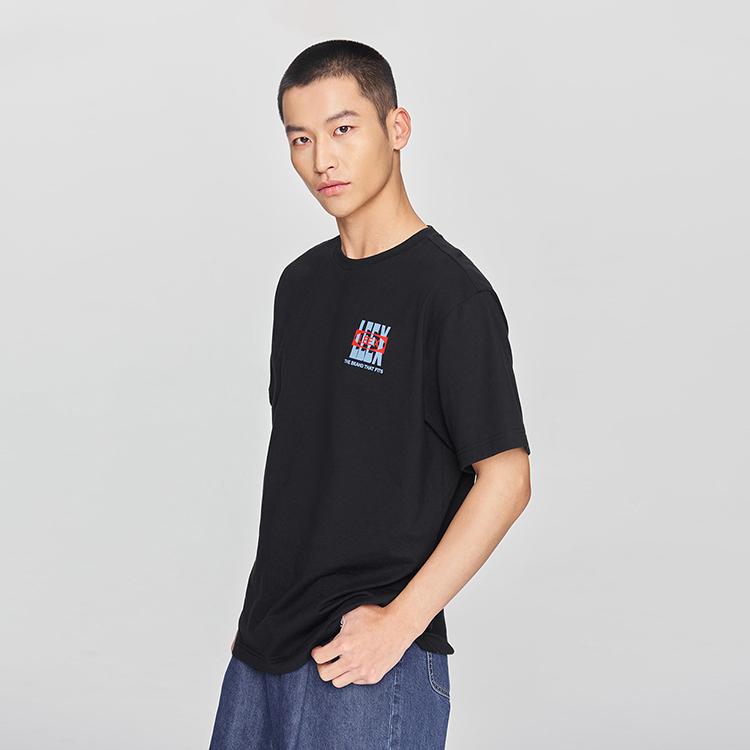 Lee T-Shirts Men's Black Crew Neck Moderate LMT0098254LE00FK11000