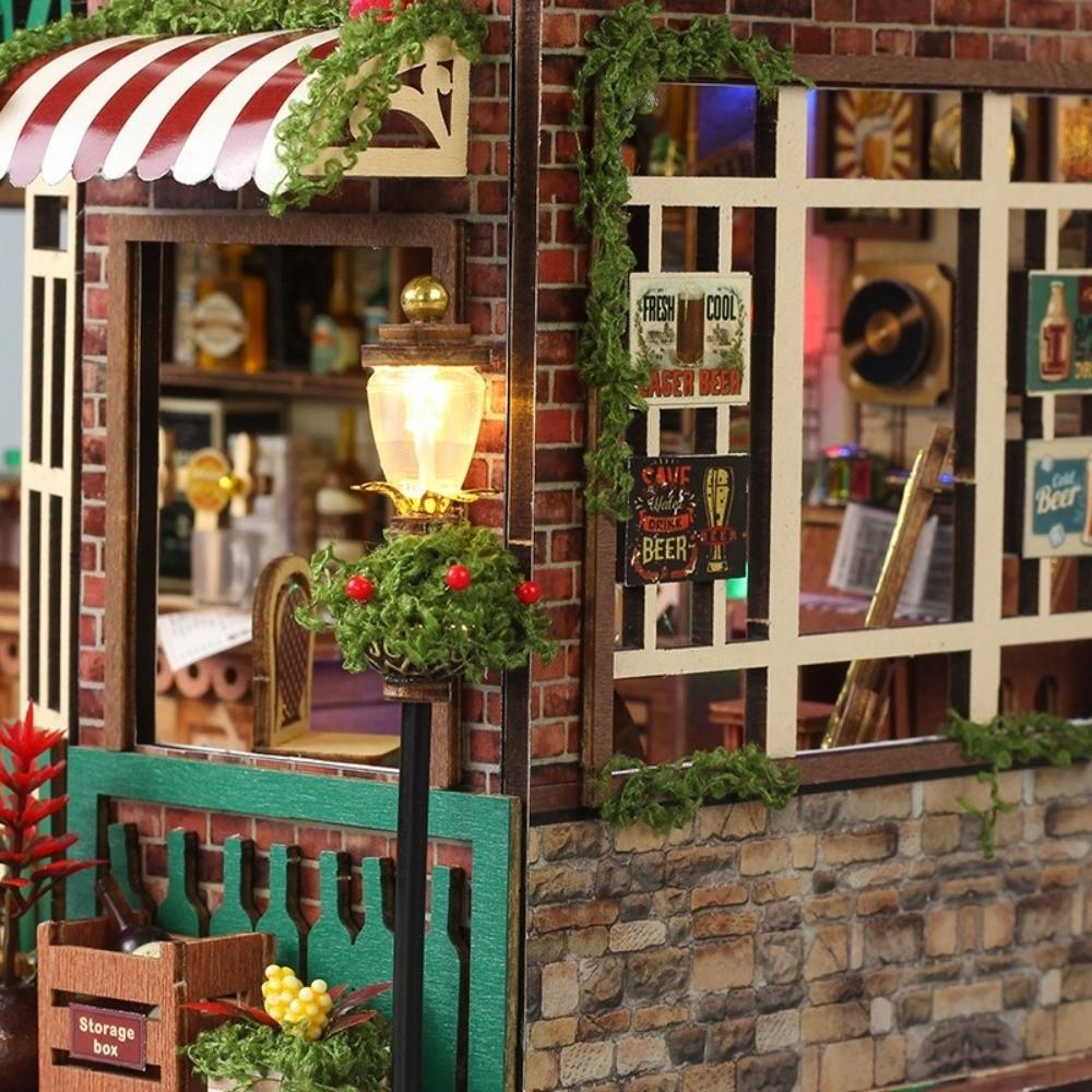 Assembly Required 3D Bookend Model Wooden Miniature Dollhouse Kit  For Bookshelf Decoration