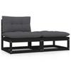 Day and Night - Day and Night 2-piece Garden Furniture Set with Black Pine Wood Cushions