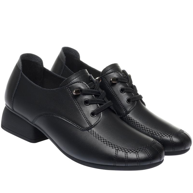 Мода весна осень новые модные женские однотонные толстые подошвы плоские повседневные дышащие туфли для ходьбы и бега мягкие кожаные одинарные туфли универсальные