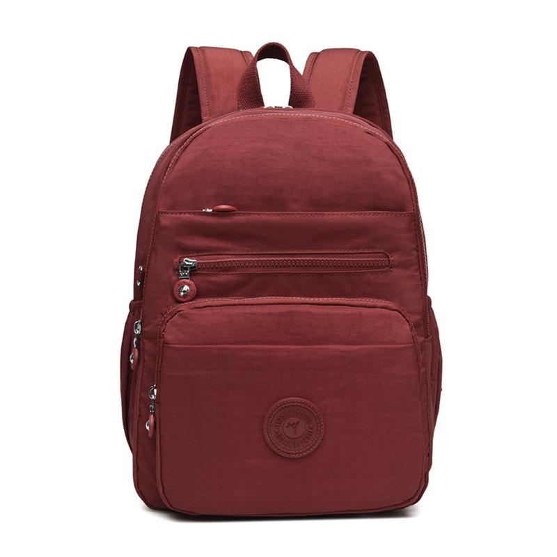 Lightweight Backpack Women Nylon Backpack Solid Color Travel Bag Student Schoolbag