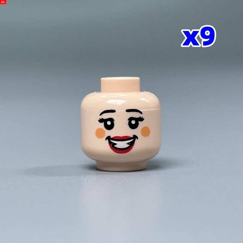 9 шт. Кубики MOC 8034 8046 Традиционное выражение лица: улыбка, смех 4 см Фигурка Лицо Печатная Голова Собранные Строительные Кирпичики Игрушки для Детей