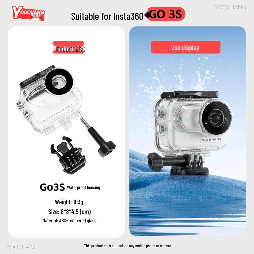 Водонепроницаемый защитный чехол Yingshi для Insta360 Go 3S - Аксессуар для спортивной камеры, водонепроницаемость 60 м и защита от падений