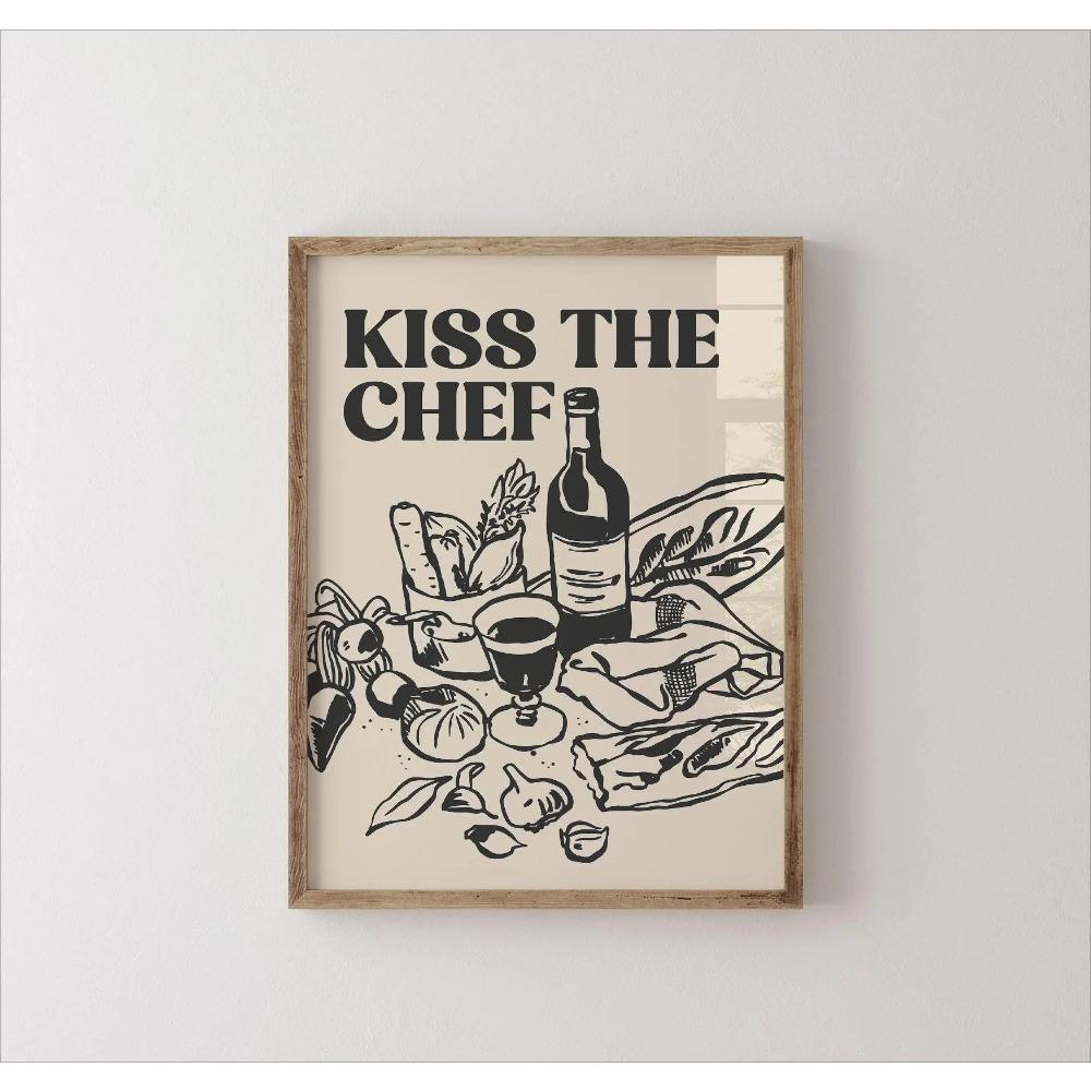 Stylish Minimalist Kitchen Wall Decor Chinese Gourmet Drinking Breakfast Coffee Print Modern Home Aesthetic Decor Perfect Gift