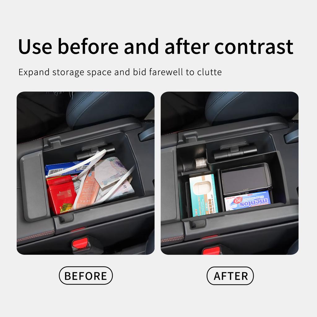 For BYD Seal U Sealion 6 Song Plus DM-i 2025 Car Armrest Storage Box ABS Organizer Case Tidying Accessories Right Hand Drive