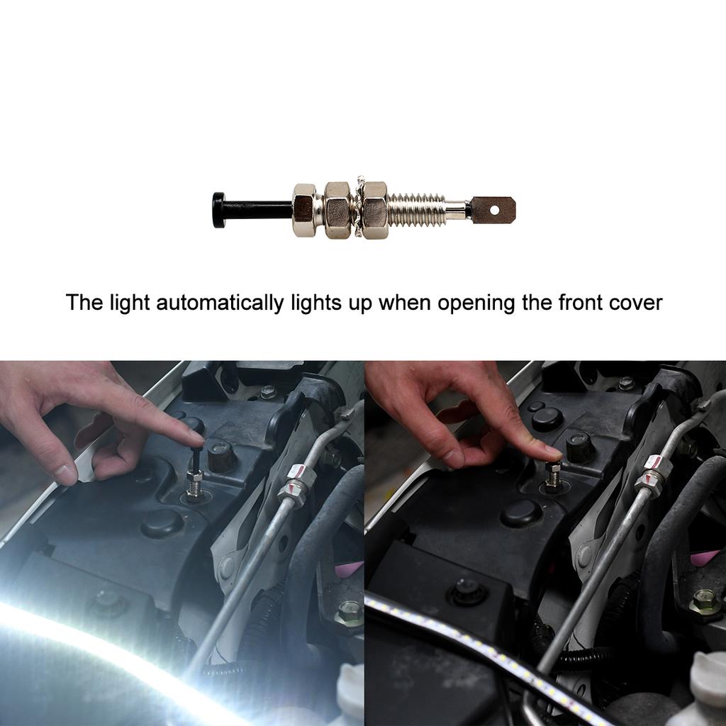 LED Car Under Hood Work Inspection Light Kit Waterproof 12V White LED Strip Lights Bars Car Hood Lights Fits Any Vehicle Dome Lights 6
