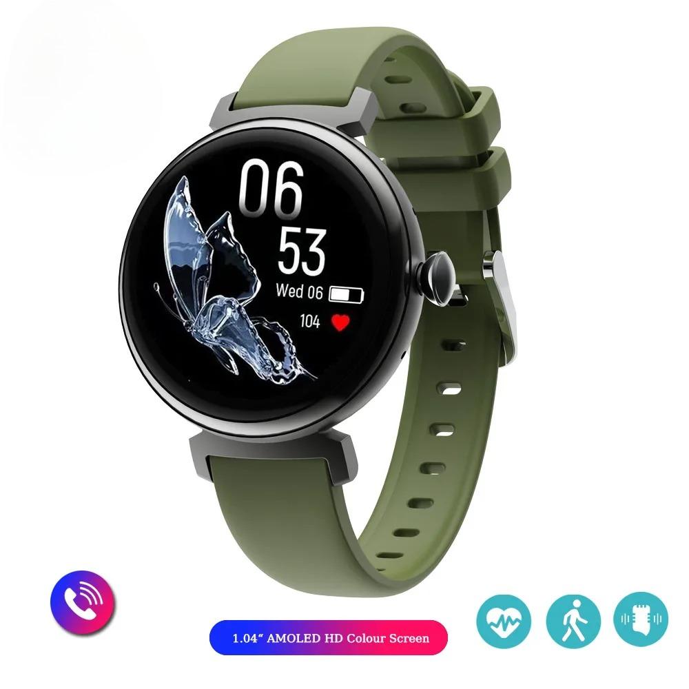 Bluetooth Звонки Умные Часы Экран Всегда Включен 1,04 Дюйма Экран Модные Женские Умные Часы Металлический Корпус Маленький Экран Часы