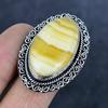 Натуральный кальцит агат драгоценный камень 925 стерлингового серебра ювелирное кольцо размер 8 Y1j98