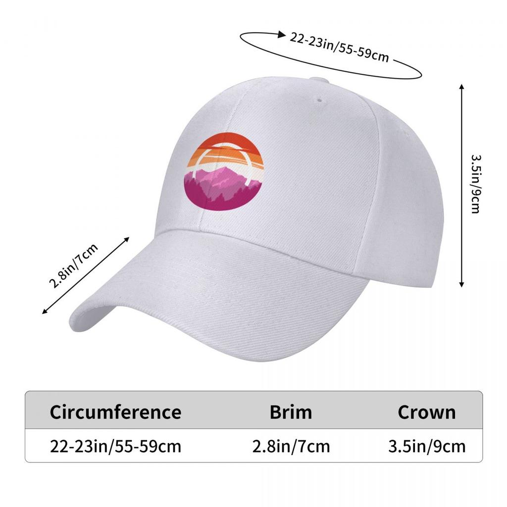 Гордость Горы (Тонкий дизайн флага лесбийской гордости) Кепка бейсболка Модные пляжные аниме шапки унисекс Женские
