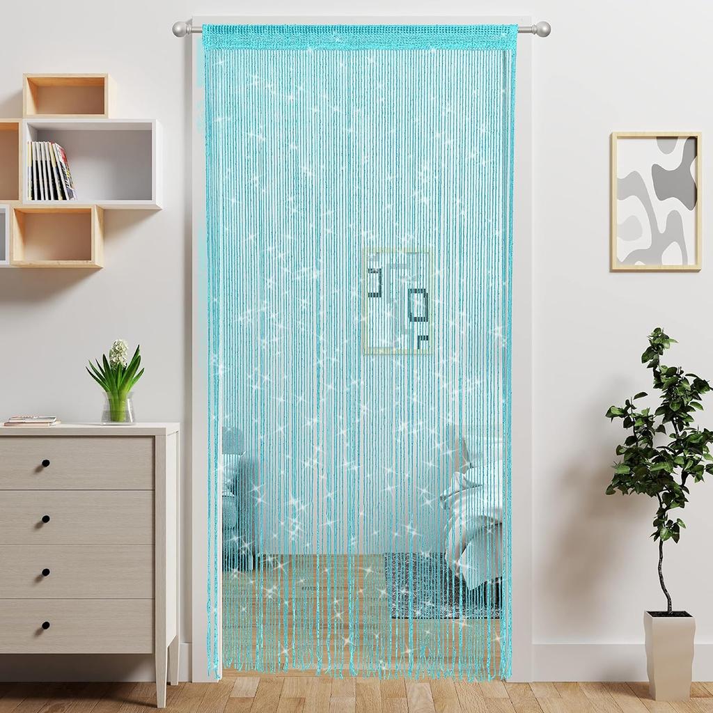 Door String Curtain Doorway Beads Curtains,Hanging Room Divider Beaded Decor Glitter Fringe Panel Closet Window Sequin Sheer Boho Doors Tassel