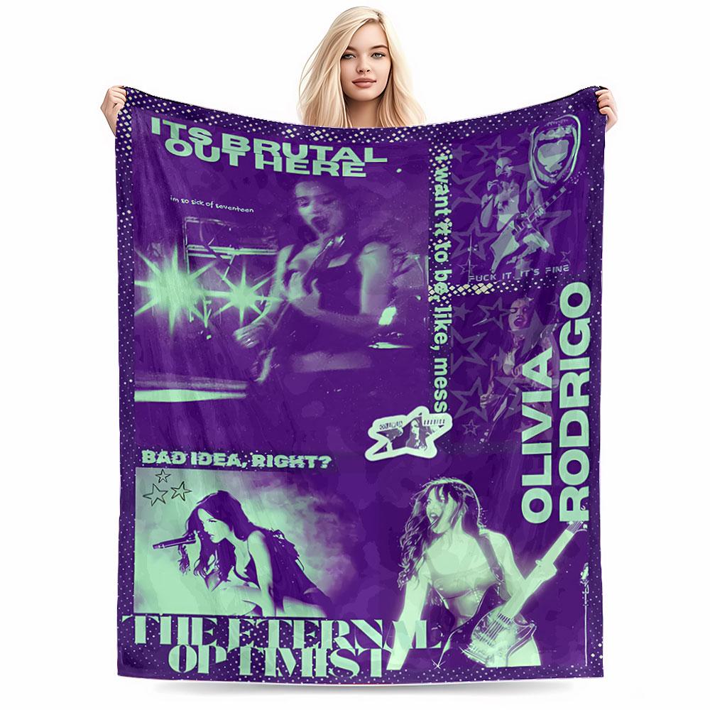 Purple Rockstar Collage Blanket for all seasons blanket lunch break throw gift