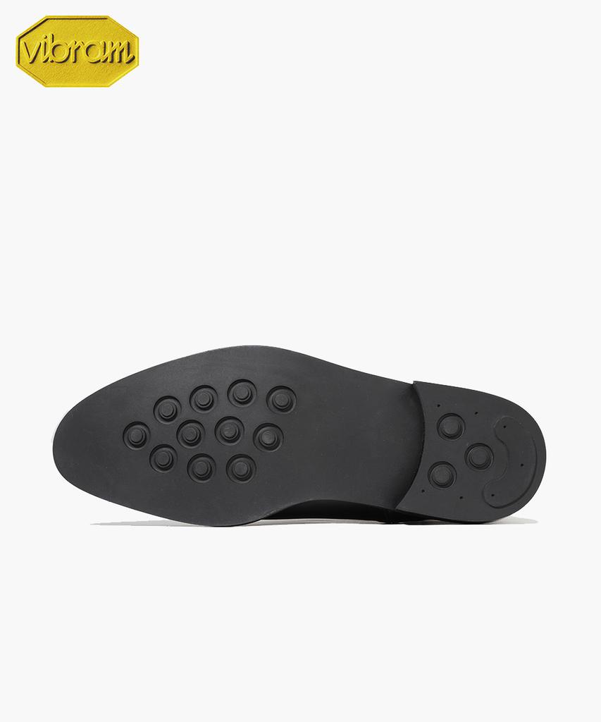 Firenze Atelier [Vibram] Slim Round Toe Standard Rubber Sole Zipper Boots 9430-Z [Black Fg]