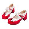 Японская девушка Мори Лолита Лолита ягодный колокольчик круглая голова толстый каблук бант женские одинарные туфли толстый каблук маффин сладкий
