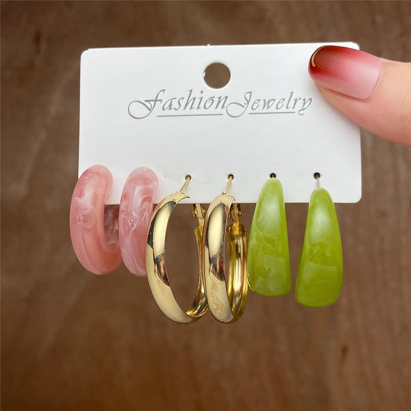 17 км модные золотые геометрические квадратные круглые жемчужные серьги-кольца для женщин, акриловые серьги-кольца с бабочками, ювелирные изделия, подарок