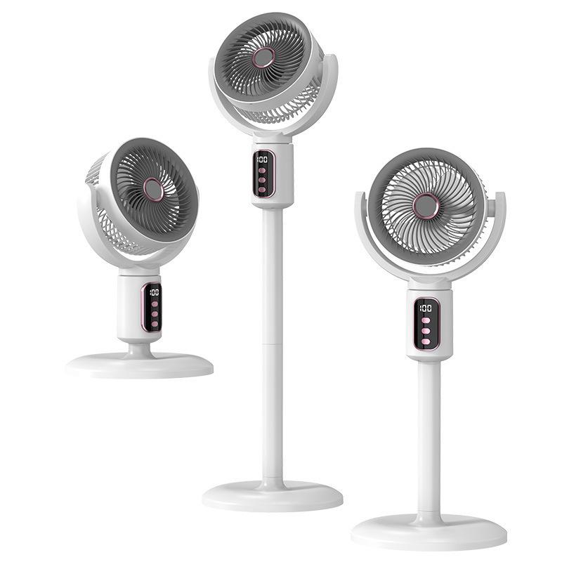 Перезаряжаемый oscillating напольный и настольный вентилятор с голосовым управлением - Электрический вентилятор двойного назначения с таймером