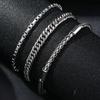 Титановая сталь Ручные украшения Модный панк Многослойный браслет Кубинская цепь Цепь Драконья кость Браслет из нержавеющей стали Набор из трех предметов