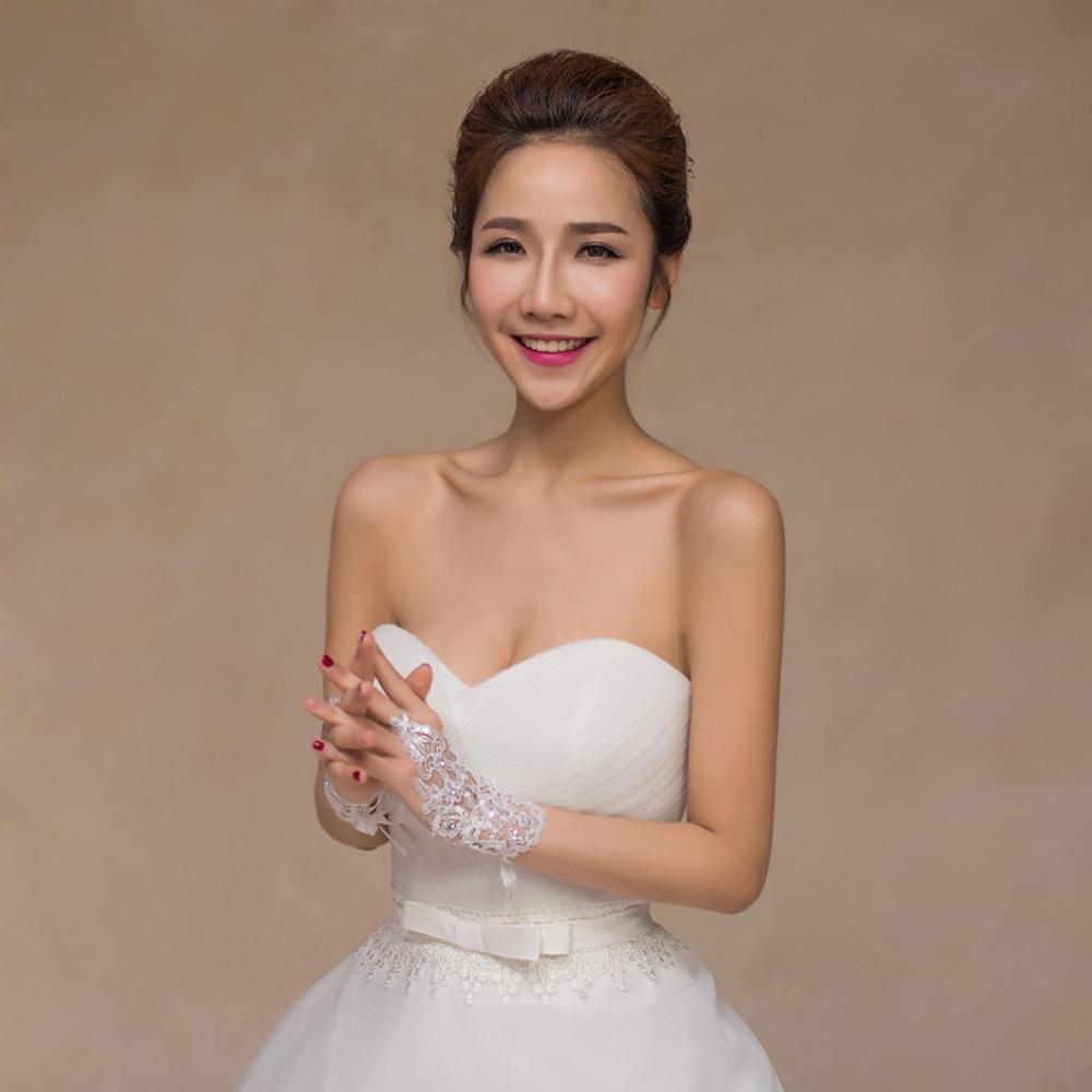 Вечернее платье Свадебные перчатки Сексуальное свадебное платье Митенки Горячая распродажа Кружевные перчатки Леди