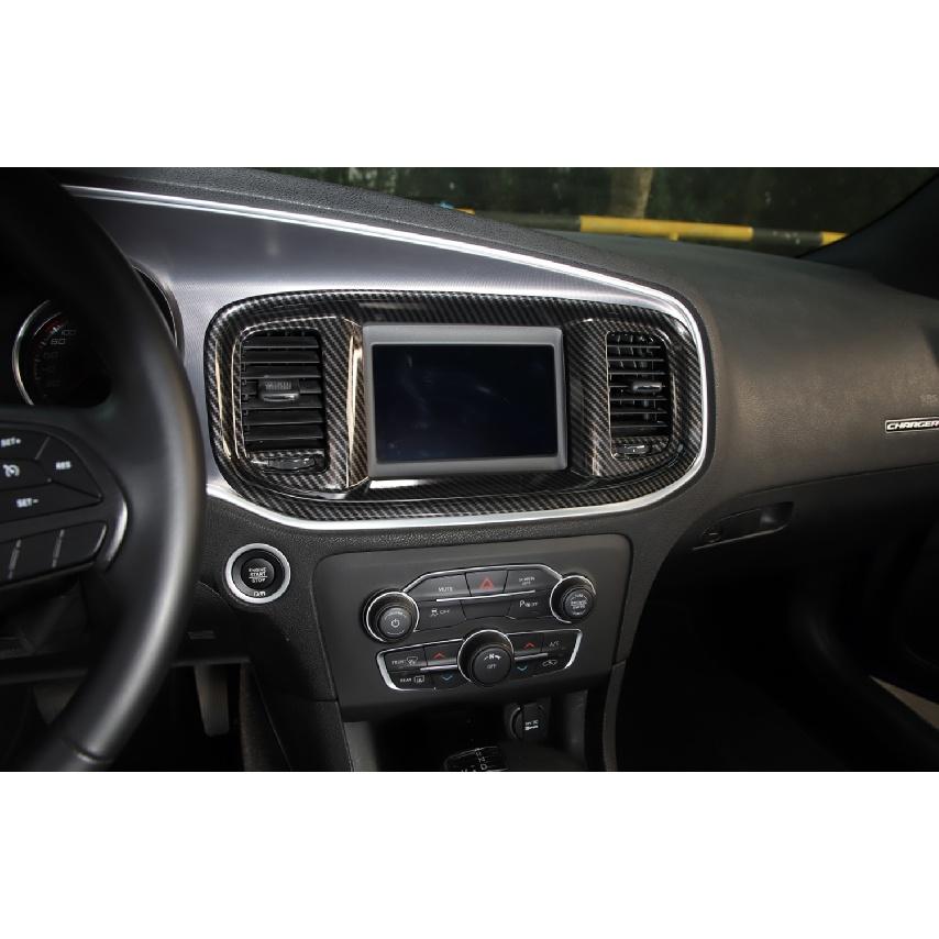 Car Dashboard Navigation Screen Panel Decoration Cover Trim Stickers for Dodge Charger 2015-2022 Interior Mouldings