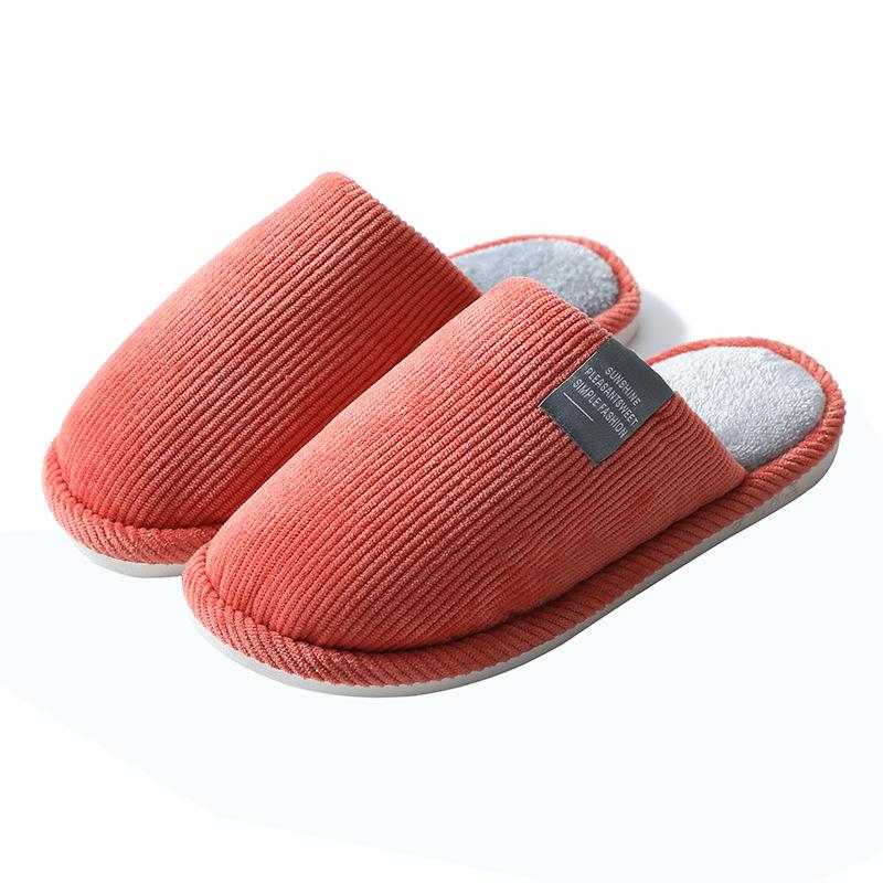 Cotton Slippers Women's Autumn and Winter Indoor Home Thick-soled Non-slip Floor Support Couple Warm Wool Shoes Confinement Shoes