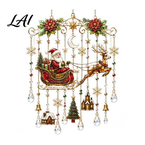 Light Catching Ornaments for Fireplace Christmas Wind Chime Acrylic Sun Catcher Outdoor Garden Patio Elegant Decorations Festivals Decor Hanging