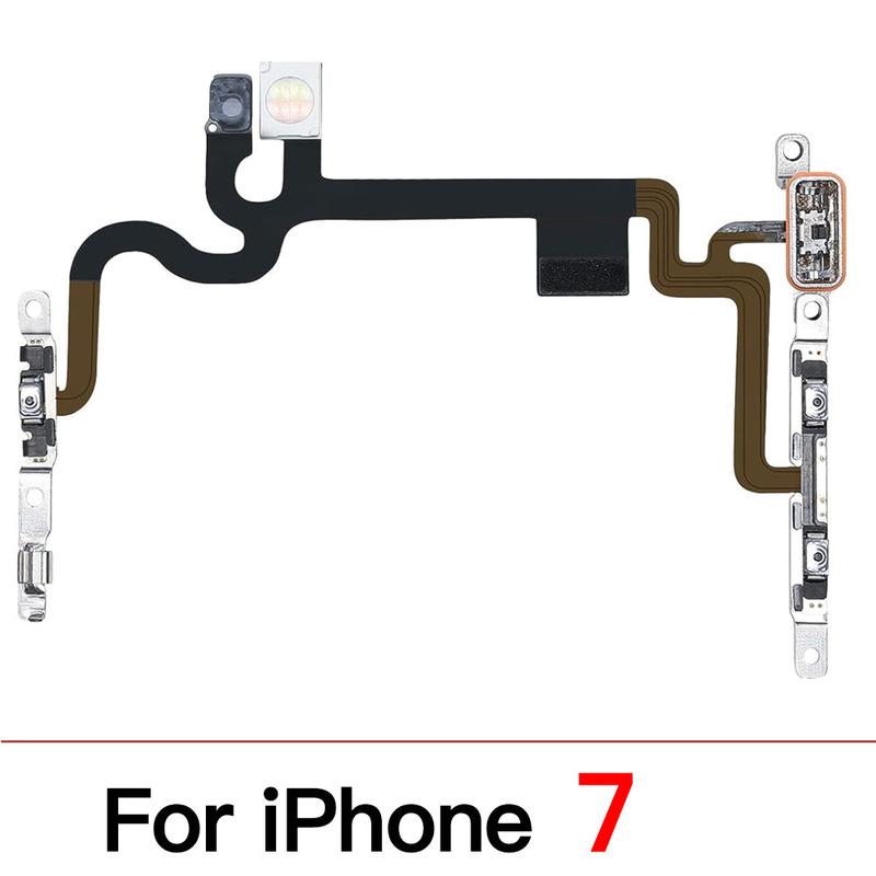 Power Volume Button Flex Cable For iPhone 7 7P 8 Plus With Flash Light Mic Repair Replacement